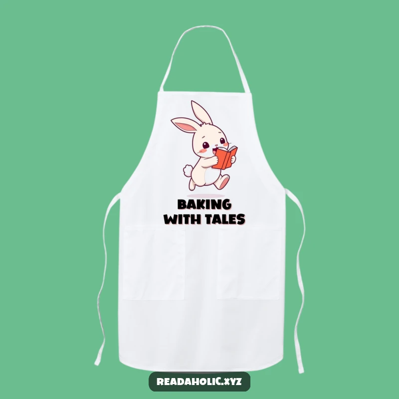 Funny Kawaii Bunny Reading Apron - Cute Chef Book Lover Gift