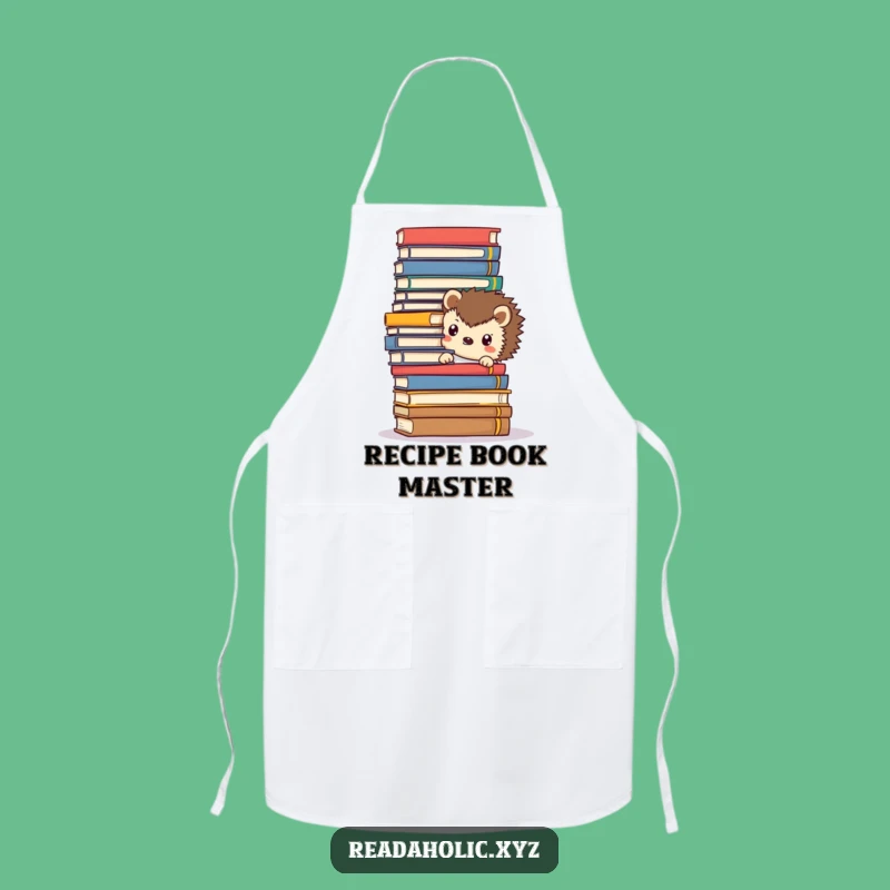 Funny Kawaii Hedgehog Apron: Cute Book Lover Kitchen Gift