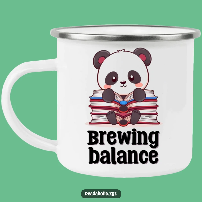 Funny Kawaii Panda Camping Mug: Outdoor Book Balance Gift