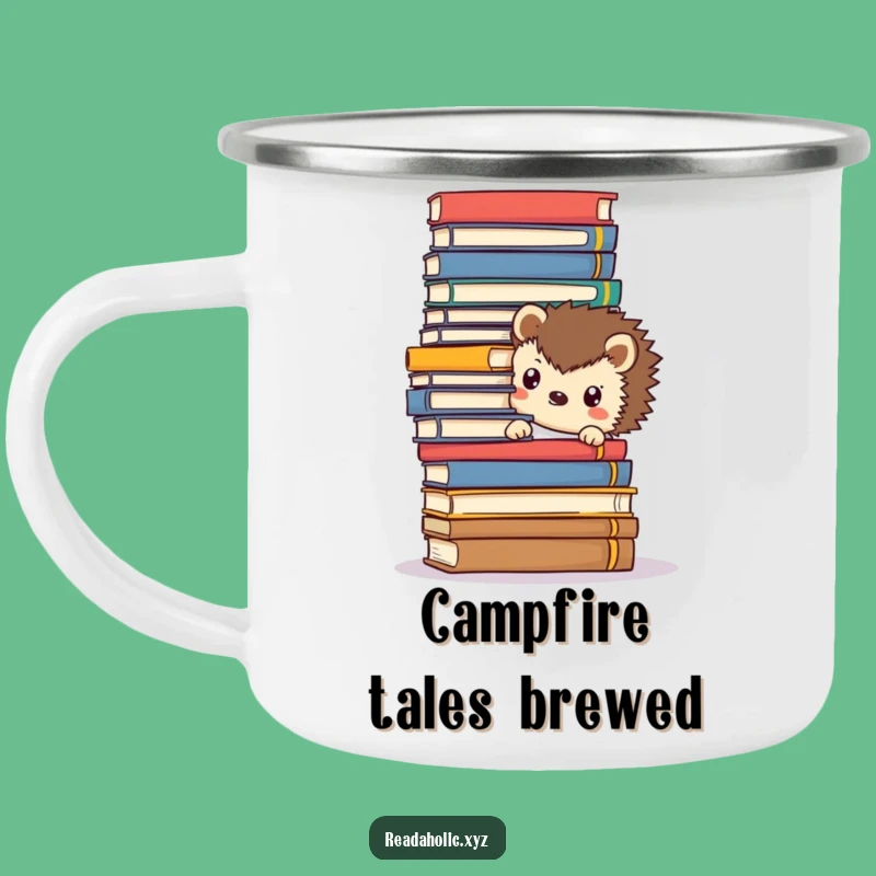 Funny Kawaii Hedgehog Camping Mug: Outdoor Reading Companion Gift