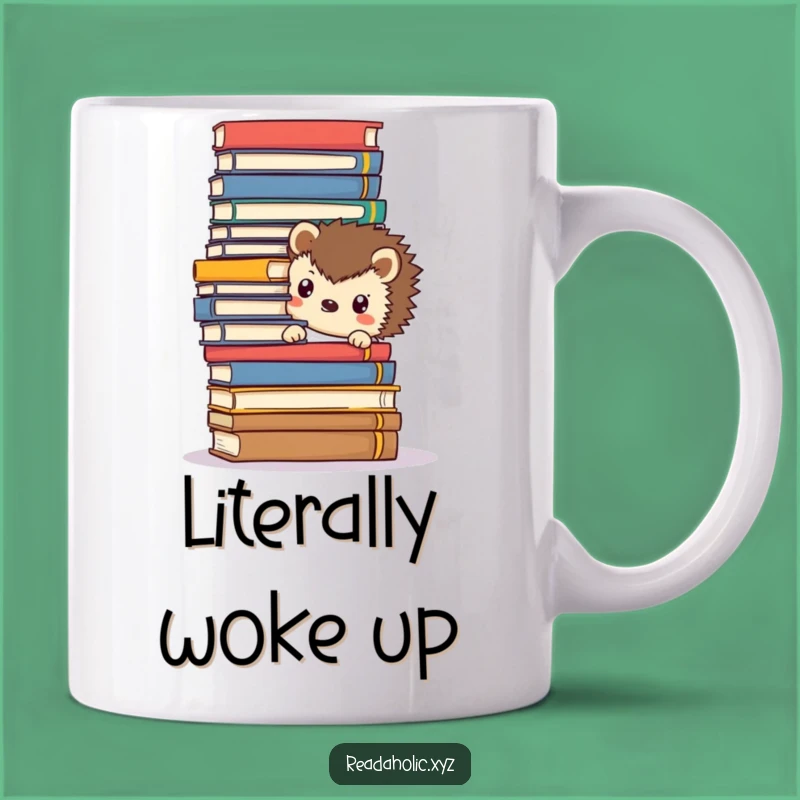 Funny Kawaii Hedgehog Book Mug: Adorable Reader Gift