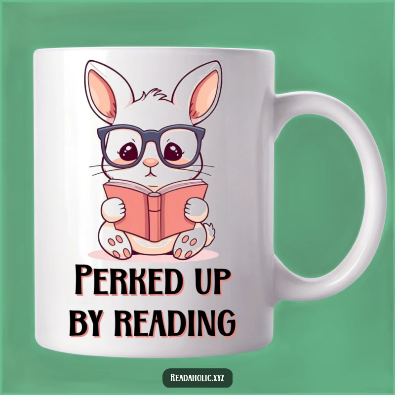Funny Kawaii Rabbit Reading Mug: Adorable Glasses-Wearing Reader Gift
