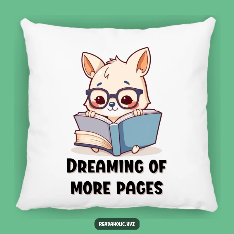 Funny Reading Pillow: Adorable Animal with Glasses, Giant Book Comfort, Cozy & Hilarious Accent