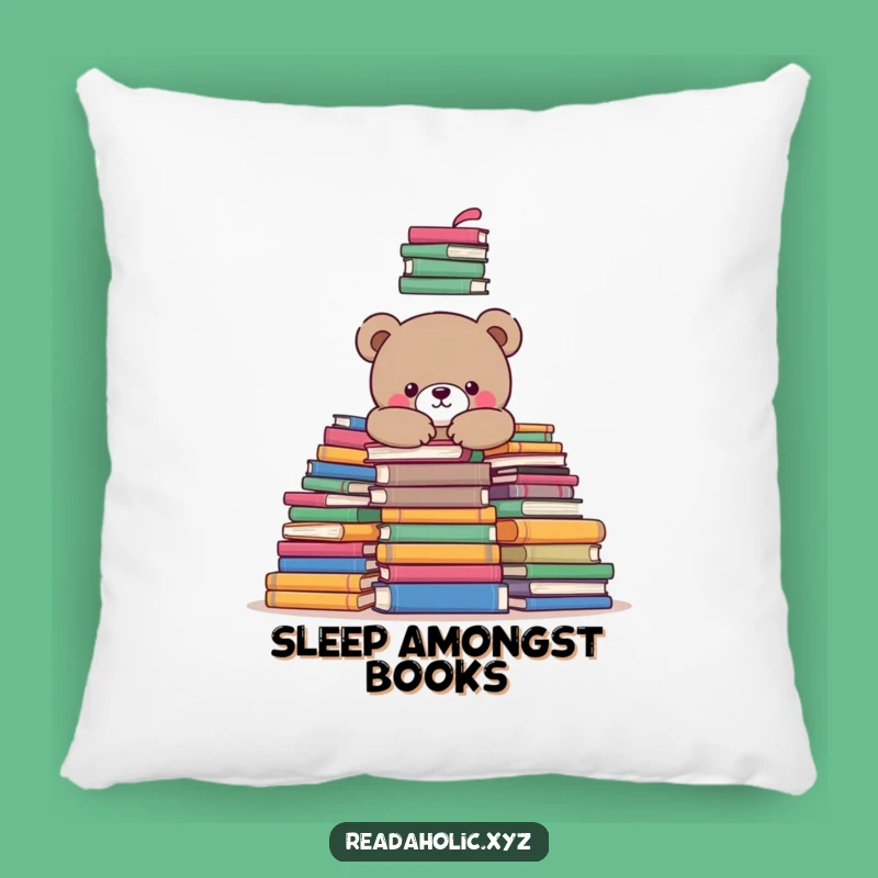Funny Kawaii Bear Bookworm Pillow - Cozy Snuggle Reads Gift