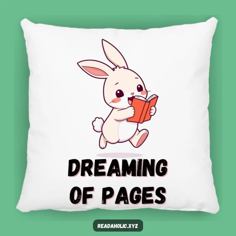 Funny Kawaii Bunny Reading Pillow - Cozy Snuggle Book Lover Gift