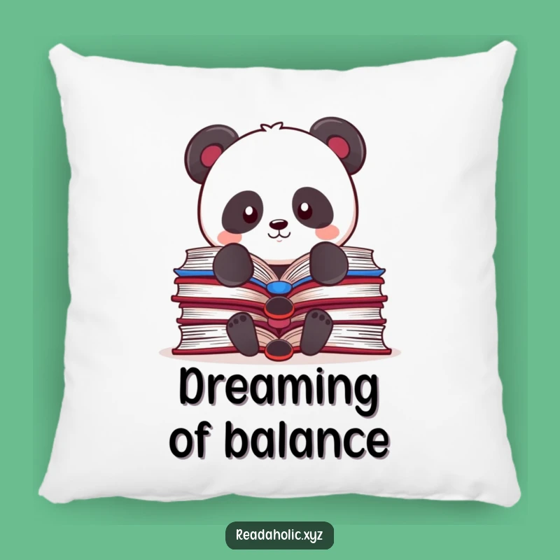 Funny Kawaii Panda Pillow: Cozy Book Balance Comfort Gift