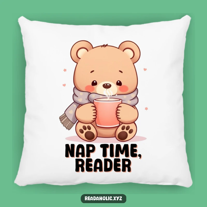 Funny Kawaii Bear Pillow: Cozy Bear with Scarf for Ultimate Cuddles