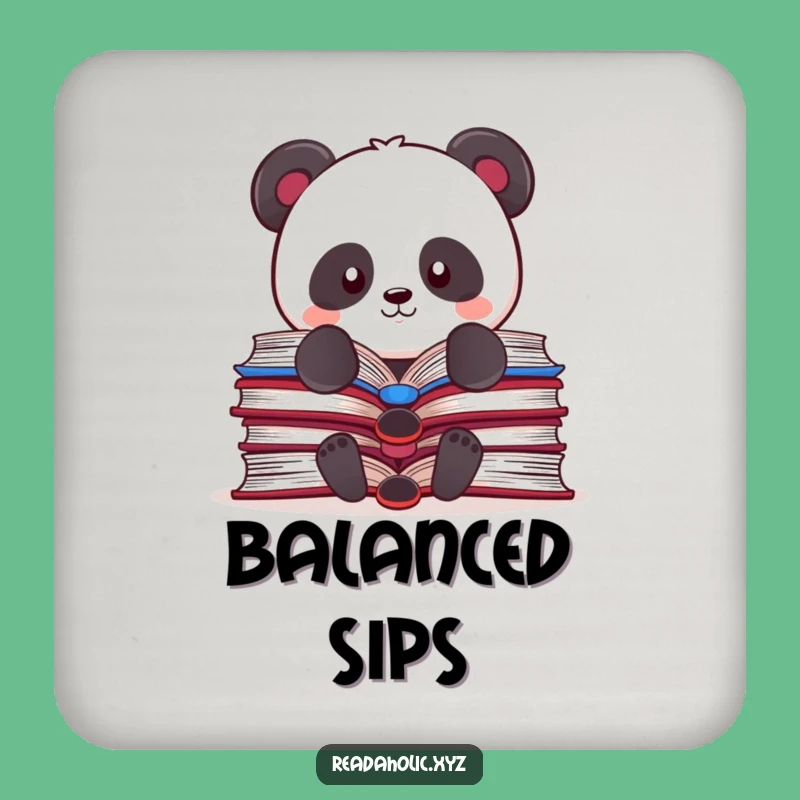Funny Kawaii Panda Coaster: Book Balance Drink Gift