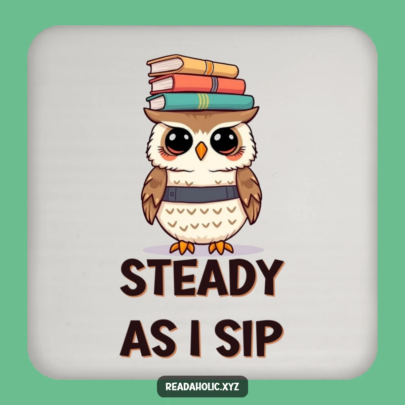 Funny Kawaii Owl Coaster: Protect Surfaces with Book Balance