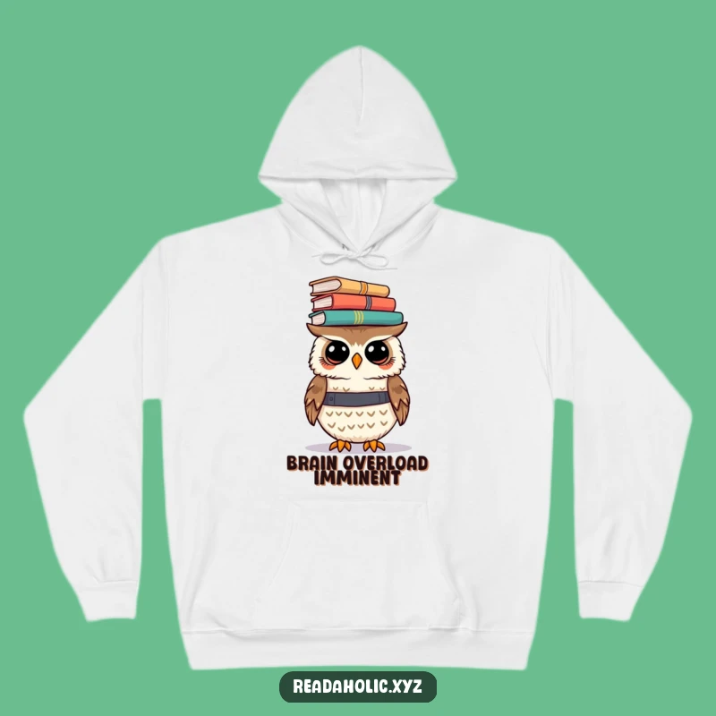 Funny Kawaii Owl Hoodie: Cozy Book Balancer, Great Gift