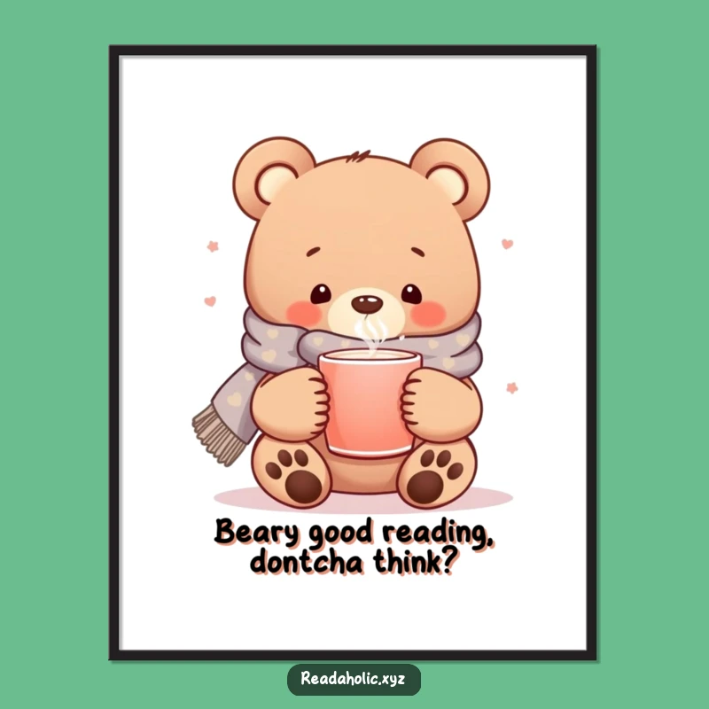 Free Printable Kawaii Bear Wall Art: Cozy Funny Downloadable Decor