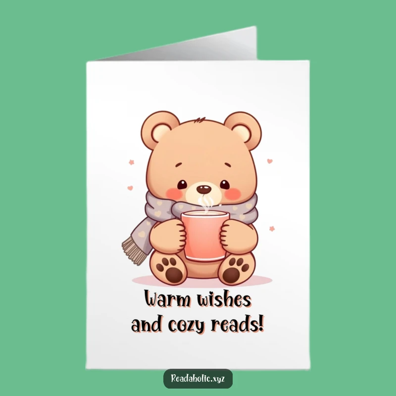 Free Printable Kawaii Bear Card: Cozy Funny Downloadable Birthday Gift