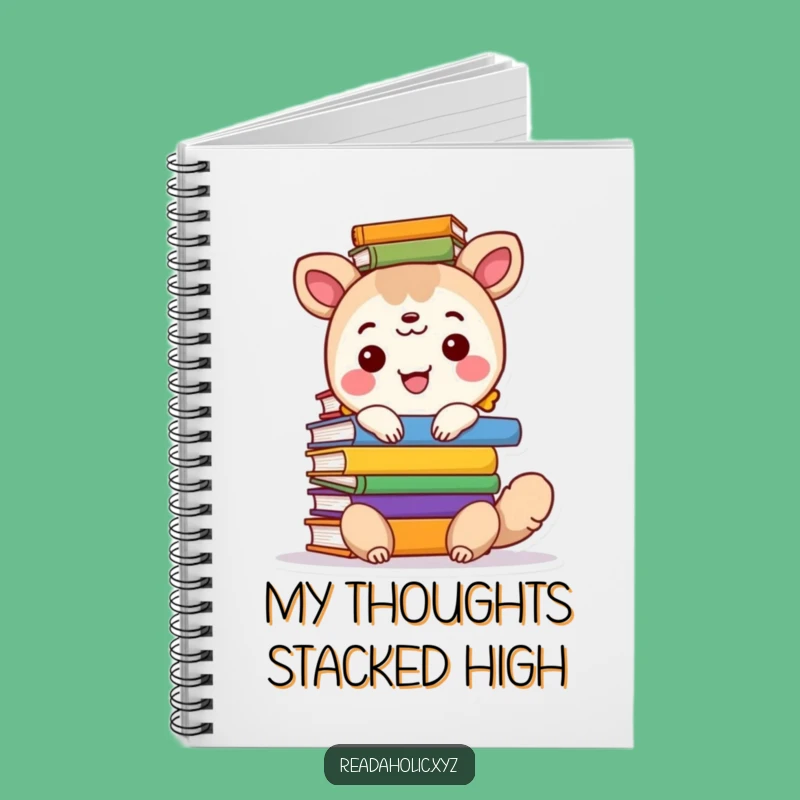 Funny Notebook: Happy Animal with Book Stack, Hilarious Journal for Creative Minds