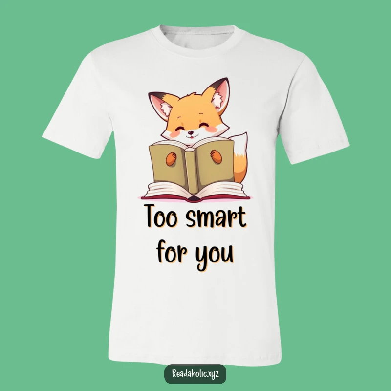 Funny Kawaii Fox T-Shirt: Reading Big Books, Hilarious Gift