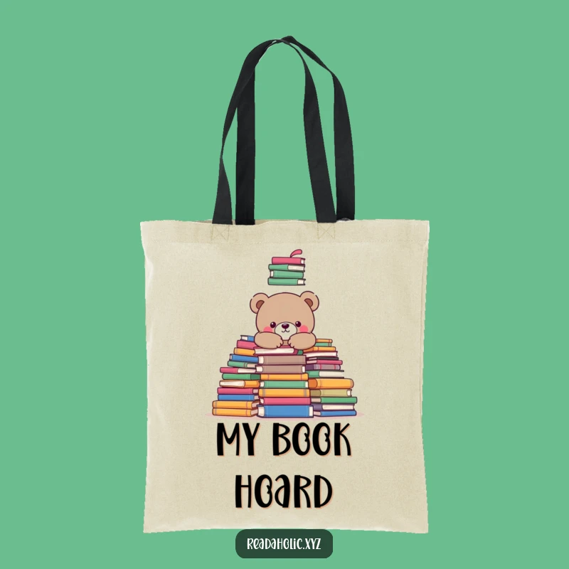 Funny Kawaii Bear Bookworm Tote Bag - Cozy Reads Carrier Gift
